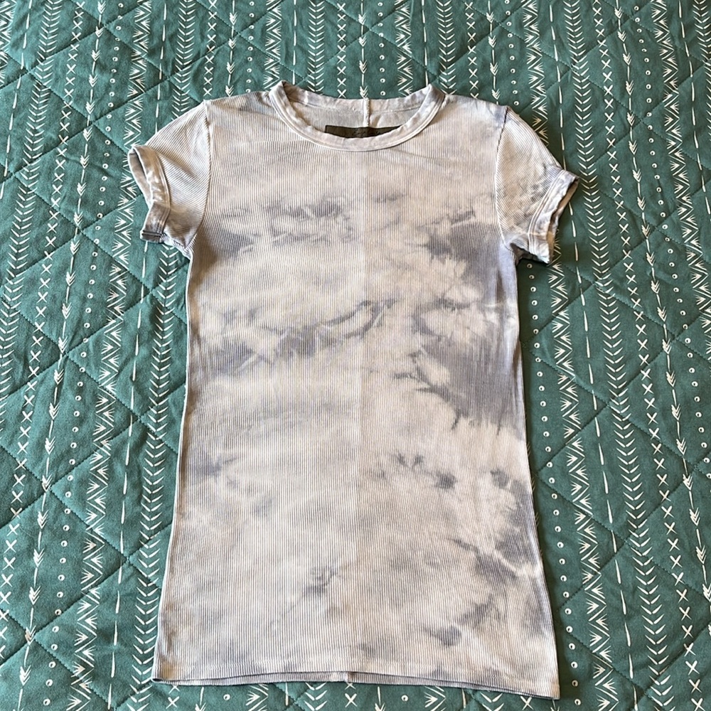 Enza Costa Silk Rib Tie-Dye Short Sleeve